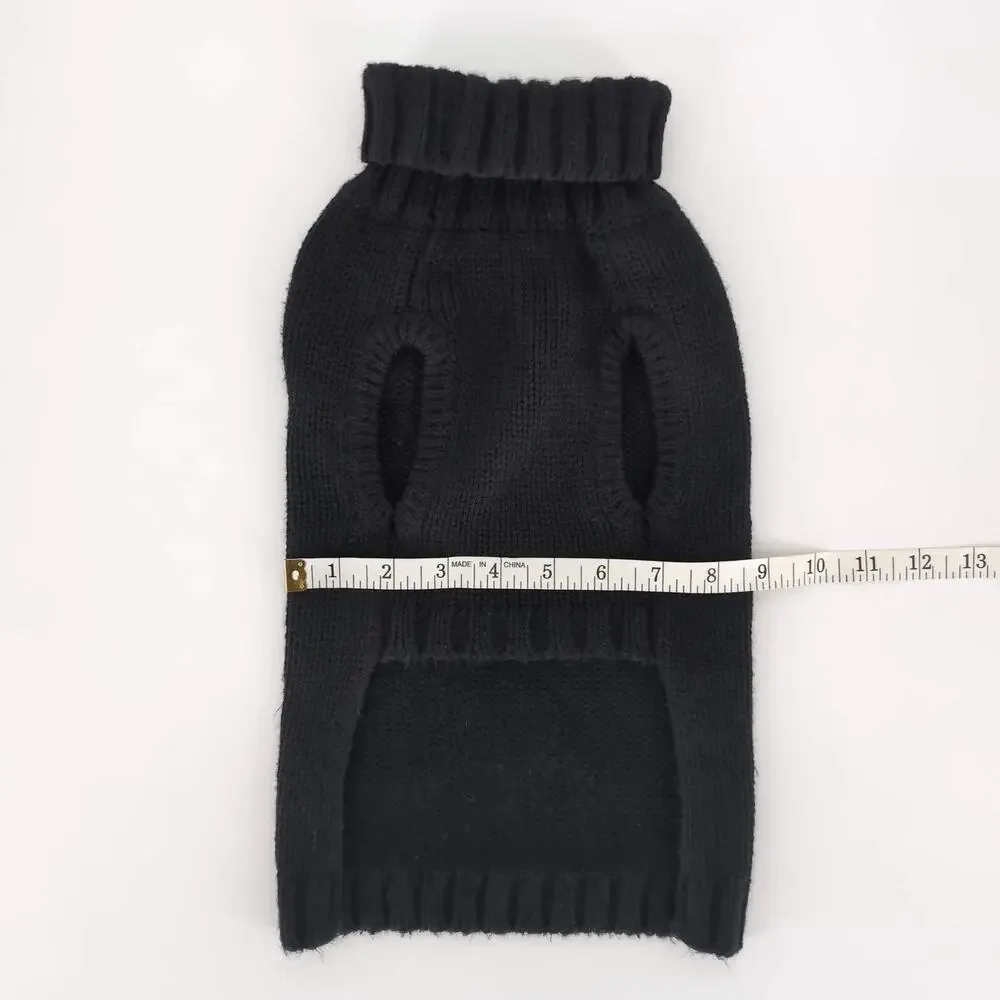 Dog Label by Fab Dog Inc. Black Warm Knitted Dog Puppy Pet Sweater - Size S -GUC